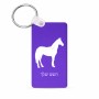 מחזיק מפתחות בצורת מלבן בעיצוב אישי עם השם שלך בעיצוב סוס גודל המחזיק 6 × 4 ס"מ