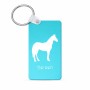 מחזיק מפתחות בצורת מלבן בעיצוב אישי עם השם שלך בעיצוב סוס גודל המחזיק 6 × 4 ס"מ