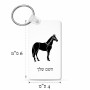 מחזיק מפתחות בצורת מלבן בעיצוב אישי עם השם שלך בעיצוב סוס גודל המחזיק 6 × 4 ס"מ