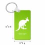 מחזיק מפתחות בצורת מלבן בעיצוב אישי עם השם שלך בעיצוב קנגורו גודל המחזיק 6 × 4 ס"מ