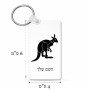 מחזיק מפתחות בצורת מלבן בעיצוב אישי עם השם שלך בעיצוב קנגורו גודל המחזיק 6 × 4 ס"מ