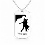 שרשרת דיסקיט מאלומיניום בעיצוב אישי עם השם שלך בעיצוב אישה רוקדת עם גבר גודל הדיסקיט 2.9 × 5 ס"מ