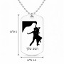 שרשרת דיסקיט מאלומיניום בעיצוב אישי עם השם שלך בעיצוב אישה רוקדת עם גבר גודל הדיסקיט 2.9 × 5 ס"מ