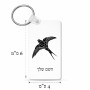 מחזיק מפתחות בצורת מלבן בעיצוב אישי עם השם שלך בעיצוב לבלוע גודל המחזיק 6 × 4 ס"מ