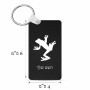 מחזיק מפתחות בצורת מלבן בעיצוב אישי עם השם שלך בעיצוב צפרדע טרופית גודל המחזיק 6 × 4 ס"מ