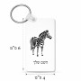 מחזיק מפתחות בצורת מלבן בעיצוב אישי עם השם שלך בעיצוב זברה גודל המחזיק 6 × 4 ס"מ