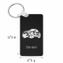 מחזיק מפתחות בצורת מלבן בעיצוב אישי עם השם שלך בעיצוב מכונית גודל המחזיק 6 × 4 ס"מ