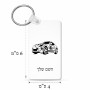מחזיק מפתחות בצורת מלבן בעיצוב אישי עם השם שלך בעיצוב מכונית גודל המחזיק 6 × 4 ס"מ