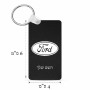 מחזיק מפתחות בצורת מלבן בעיצוב אישי עם השם שלך בעיצוב לחצות גודל המחזיק 6 × 4 ס"מ