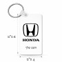 מחזיק מפתחות בצורת מלבן בעיצוב אישי עם השם שלך בעיצוב הונדה 2 גודל המחזיק 6 × 4 ס"מ