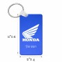 מחזיק מפתחות בצורת מלבן בעיצוב אישי עם השם שלך בעיצוב הונדה גודל המחזיק 6 × 4 ס"מ