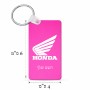 מחזיק מפתחות בצורת מלבן בעיצוב אישי עם השם שלך בעיצוב הונדה גודל המחזיק 6 × 4 ס"מ
