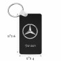 מחזיק מפתחות בצורת מלבן בעיצוב אישי עם השם שלך בעיצוב מרצדס-בנץ גודל המחזיק 6 × 4 ס"מ