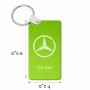 מחזיק מפתחות בצורת מלבן בעיצוב אישי עם השם שלך בעיצוב מרצדס-בנץ גודל המחזיק 6 × 4 ס"מ