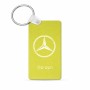 מחזיק מפתחות בצורת מלבן בעיצוב אישי עם השם שלך בעיצוב מרצדס-בנץ גודל המחזיק 6 × 4 ס"מ