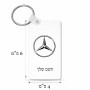 מחזיק מפתחות בצורת מלבן בעיצוב אישי עם השם שלך בעיצוב מרצדס-בנץ גודל המחזיק 6 × 4 ס"מ