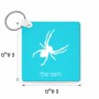 מחזיק מפתחות בצורת ריבוע בעיצוב אישי עם השם שלך בעיצוב עכביש גודל המחזיק 5 × 5 ס"מ