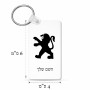 מחזיק מפתחות בצורת מלבן בעיצוב אישי עם השם שלך בעיצוב פיג'ו גודל המחזיק 6 × 4 ס"מ