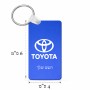 מחזיק מפתחות בצורת מלבן בעיצוב אישי עם השם שלך בעיצוב טויוטה גודל המחזיק 6 × 4 ס"מ