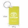 מחזיק מפתחות בצורת מלבן בעיצוב אישי עם השם שלך בעיצוב טויוטה גודל המחזיק 6 × 4 ס"מ
