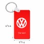 מחזיק מפתחות בצורת מלבן בעיצוב אישי עם השם שלך בעיצוב פולקסווגן גודל המחזיק 6 × 4 ס"מ