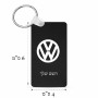 מחזיק מפתחות בצורת מלבן בעיצוב אישי עם השם שלך בעיצוב פולקסווגן גודל המחזיק 6 × 4 ס"מ