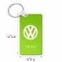 מחזיק מפתחות בצורת מלבן בעיצוב אישי עם השם שלך בעיצוב פולקסווגן גודל המחזיק 6 × 4 ס"מ