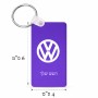 מחזיק מפתחות בצורת מלבן בעיצוב אישי עם השם שלך בעיצוב פולקסווגן גודל המחזיק 6 × 4 ס"מ