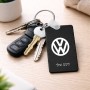מחזיק מפתחות בצורת מלבן בעיצוב אישי עם השם שלך בעיצוב פולקסווגן גודל המחזיק 6 × 4 ס"מ