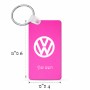 מחזיק מפתחות בצורת מלבן בעיצוב אישי עם השם שלך בעיצוב פולקסווגן גודל המחזיק 6 × 4 ס"מ