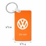מחזיק מפתחות בצורת מלבן בעיצוב אישי עם השם שלך בעיצוב פולקסווגן גודל המחזיק 6 × 4 ס"מ