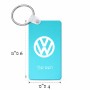 מחזיק מפתחות בצורת מלבן בעיצוב אישי עם השם שלך בעיצוב פולקסווגן גודל המחזיק 6 × 4 ס"מ
