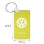 מחזיק מפתחות בצורת מלבן בעיצוב אישי עם השם שלך בעיצוב פולקסווגן גודל המחזיק 6 × 4 ס"מ
