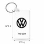 מחזיק מפתחות בצורת מלבן בעיצוב אישי עם השם שלך בעיצוב פולקסווגן גודל המחזיק 6 × 4 ס"מ