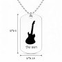 שרשרת דיסקיט מאלומיניום בעיצוב אישי עם השם שלך בעיצוב גיטרה גודל הדיסקיט 2.9 × 5 ס"מ