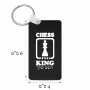 מחזיק מפתחות בצורת מלבן בעיצוב אישי עם השם שלך בעיצוב שחמט גודל המחזיק 6 × 4 ס"מ