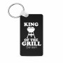 מחזיק מפתחות בצורת מלבן בעיצוב אישי עם השם שלך בעיצוב מלך הגריל גודל המחזיק 6 × 4 ס"מ