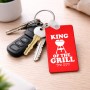 מחזיק מפתחות בצורת מלבן בעיצוב אישי עם השם שלך בעיצוב מלך הגריל גודל המחזיק 6 × 4 ס"מ