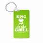 מחזיק מפתחות בצורת מלבן בעיצוב אישי עם השם שלך בעיצוב מלך הגריל גודל המחזיק 6 × 4 ס"מ