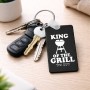 מחזיק מפתחות בצורת מלבן בעיצוב אישי עם השם שלך בעיצוב מלך הגריל גודל המחזיק 6 × 4 ס"מ