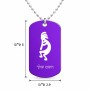 שרשרת דיסקיט מאלומיניום בעיצוב אישי עם השם שלך בעיצוב קוקופלי גודל הדיסקיט 2.9 × 5 ס"מ