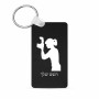 מחזיק מפתחות בצורת מלבן בעיצוב אישי עם השם שלך בעיצוב צלמת - אישה גודל המחזיק 6 × 4 ס"מ