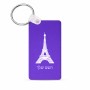 מחזיק מפתחות בצורת מלבן בעיצוב אישי עם השם שלך בעיצוב מגדל אייפל גודל המחזיק 6 × 4 ס"מ