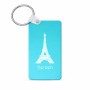 מחזיק מפתחות בצורת מלבן בעיצוב אישי עם השם שלך בעיצוב מגדל אייפל גודל המחזיק 6 × 4 ס"מ