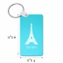 מחזיק מפתחות בצורת מלבן בעיצוב אישי עם השם שלך בעיצוב מגדל אייפל גודל המחזיק 6 × 4 ס"מ