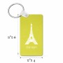 מחזיק מפתחות בצורת מלבן בעיצוב אישי עם השם שלך בעיצוב מגדל אייפל גודל המחזיק 6 × 4 ס"מ