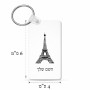 מחזיק מפתחות בצורת מלבן בעיצוב אישי עם השם שלך בעיצוב מגדל אייפל גודל המחזיק 6 × 4 ס"מ