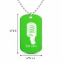 שרשרת דיסקיט מאלומיניום בעיצוב אישי עם השם שלך בעיצוב מיקרופון גודל הדיסקיט 2.9 × 5 ס"מ