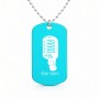 שרשרת דיסקיט מאלומיניום בעיצוב אישי עם השם שלך בעיצוב מיקרופון גודל הדיסקיט 2.9 × 5 ס"מ