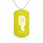 שרשרת דיסקיט מאלומיניום בעיצוב אישי עם השם שלך בעיצוב מיקרופון גודל הדיסקיט 2.9 × 5 ס"מ